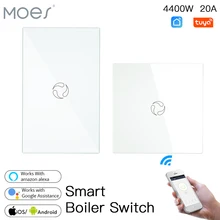 WiFi Smart Boiler Switch Water Heater Smart Life Tuya APP Remote Control Amazon Alexa Echo Google Home Voice Control Glass Panel
