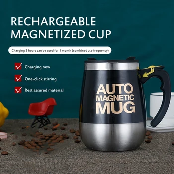 

Automatic Self Stirring Mug Coffee Milk Mixing Mug Stainless Steel Thermal Cup Electric Lazy Double Insulated Smart Cup Mugs