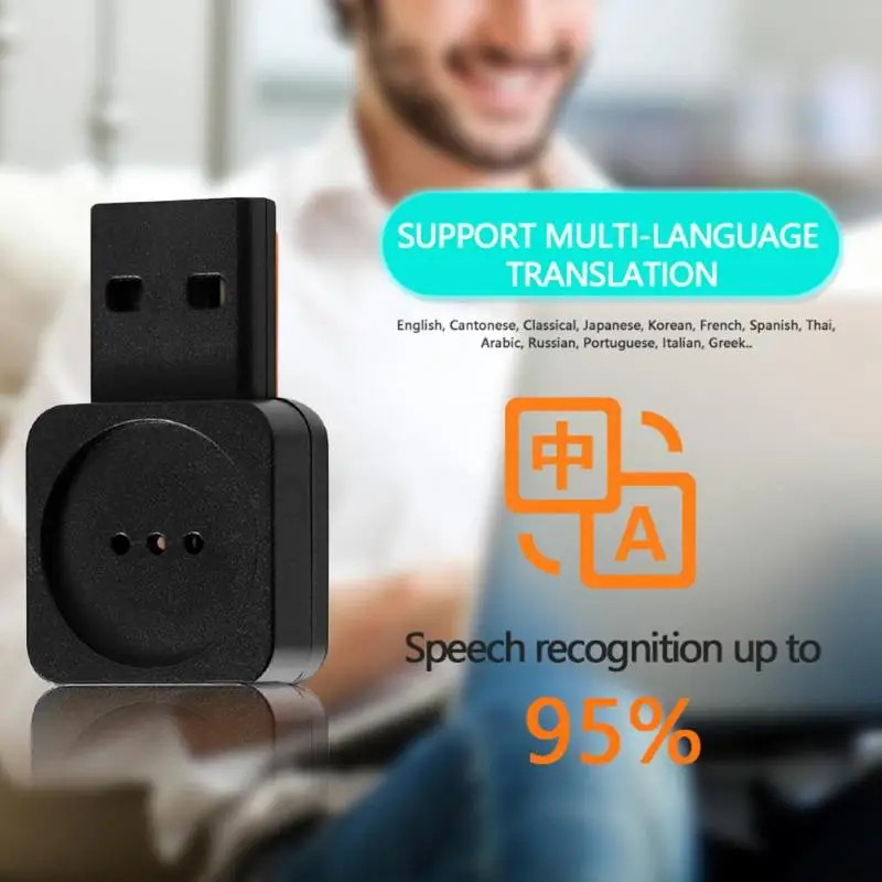 AI умный голосовой микрофон компьютерный USB Всенаправленный беспроводной микрофон Поддержка более десяти языков распознавания