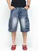 Men Loose Baggy Denim Shorts Men Jeans Streetwear Long 3/4 Capri Cargo Shorts Pocket Bermuda Male Multi-Pocket Denim Shorts ► Photo 3/6