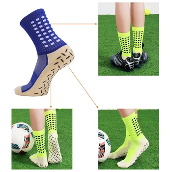 

1 Pair Of Sports Socks Men's Basketball Socks Knee-hight Towel Bottom Non-Slip Training PVC Football Soccer Running Cycling Y1