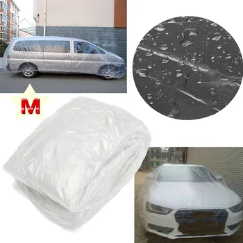 

Snow Car Cover Protect Clear Plastic Waterproof Rain Dust Universal SUV Garage