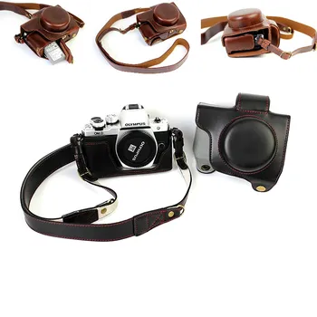 

Luxury PU Leather Case Cover Bag for Olympus OM-D OMD EM10 II EM10 Mark II (14-42mm Lens) with Battery Openning Camera Bag