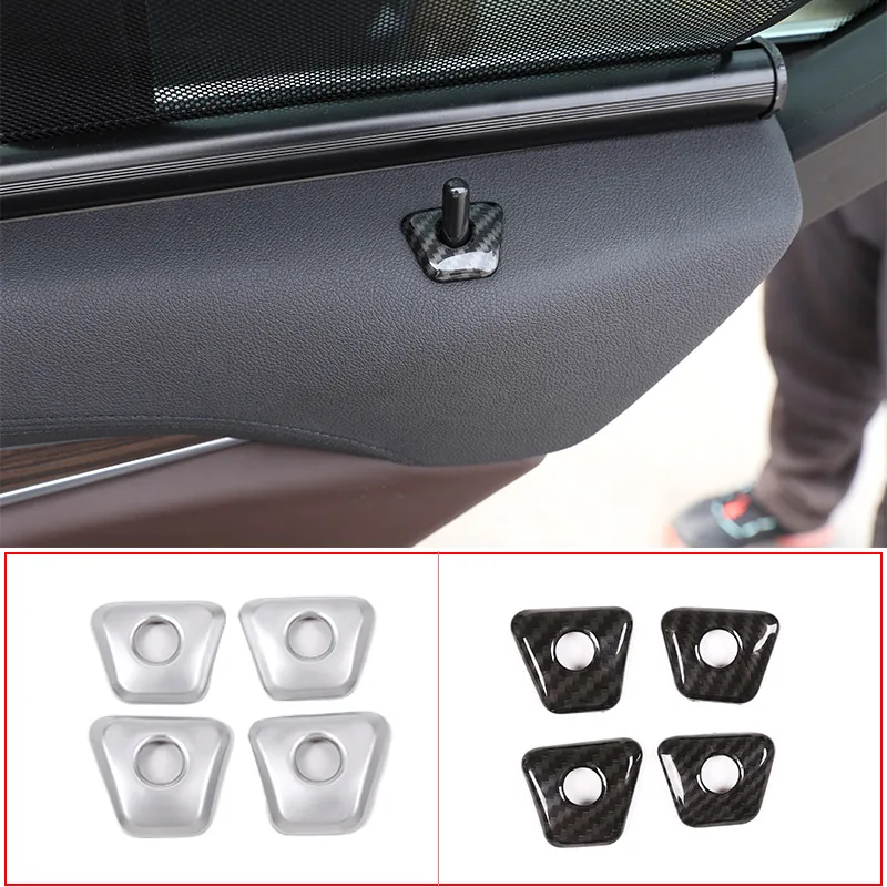 4 Pcs Carbon Fiber ABS Chrome Interior Door Lock Cover Trim For BMW 5 Series G30 2017 2018 2019 Car Accessories | Автомобили и