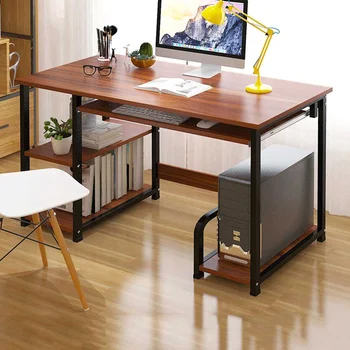 

Large Computer Table Professional Gaming Table with storage shelf Wood Desktop Computer Desk for Home Office with Keyboard shelf
