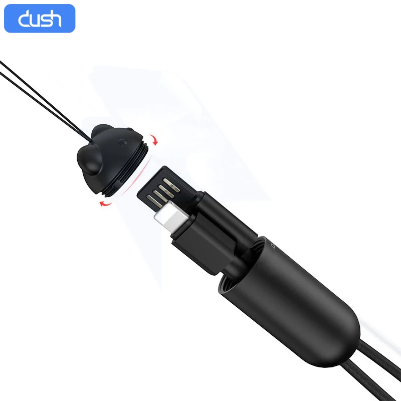 

DUSH Compact Storage Charging Cable Suitable for Lightning / Micro / Type-C, Two-in-one Charging and Transmission.