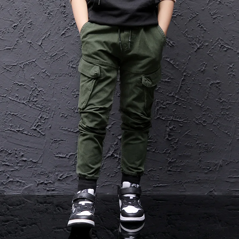 

2019 Childrenswear New Style BOY'S Bib Overall Europe And America Pocket Skinny Children Casual Pants Big Boy Western Style Pant