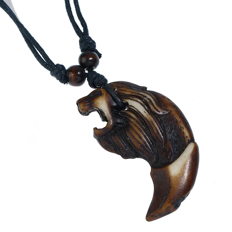 Punk Resin Lion Head Necklace New Men's Jewelry Ethnic Tribal Style Fashion Banquet Gift Boy | Украшения и аксессуары