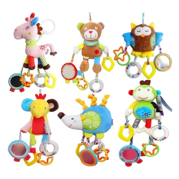 

Baby Rattles Bell Toys Mobile Soft Cartoon Plush Animal Clip Rattles Crib Bed Stroller Hanging Dolls Toys for Newborn Baby