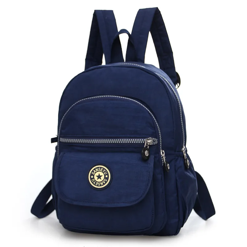 Маленький женский кожаный рюкзак сумка на плечо летние многофункциональные мини-рюкзаки женские школьные сумки сумка для девочек-подростков - Цвет: Синий