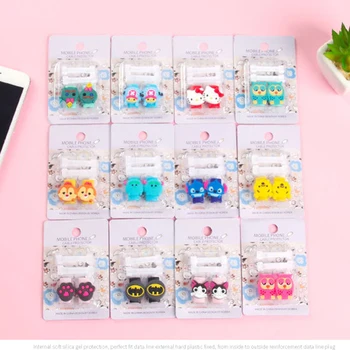 

Cute Cartoon USB Charger Cable Winder Protective Case Earphone Cord Sleeve Wire Cover Data line Protector For iphone 7 8 plus