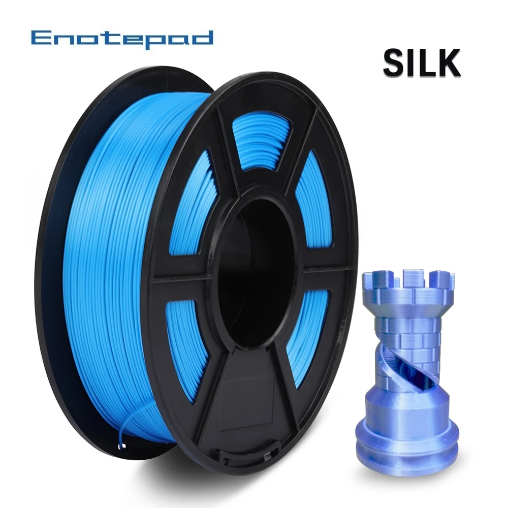 Enotepad PLA 3D Printer Silk Filament 1.75mm PLA 3D Printing Material Orderly Winding Silk Filament 1kg with Vacuum packaging