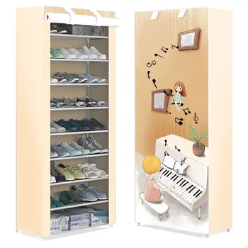 

Shoe rack simple multi-layer dustproof household economy type space dormitory door small shoes shelf storage shoe cabinet
