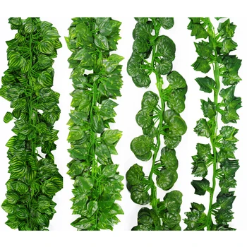 

2M Long Simulation Plants Green Ivy Leaf Fake Grape Vine Artificial Flower String Foliage Leaves Home Wedding Garden Decoration