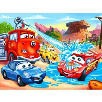 

Full Square Diamond Embroidery Cartoon DIY 5D Diamond Painting Water Cars Cross Stitch Kit Mosaic Rhinestone Home Decoration