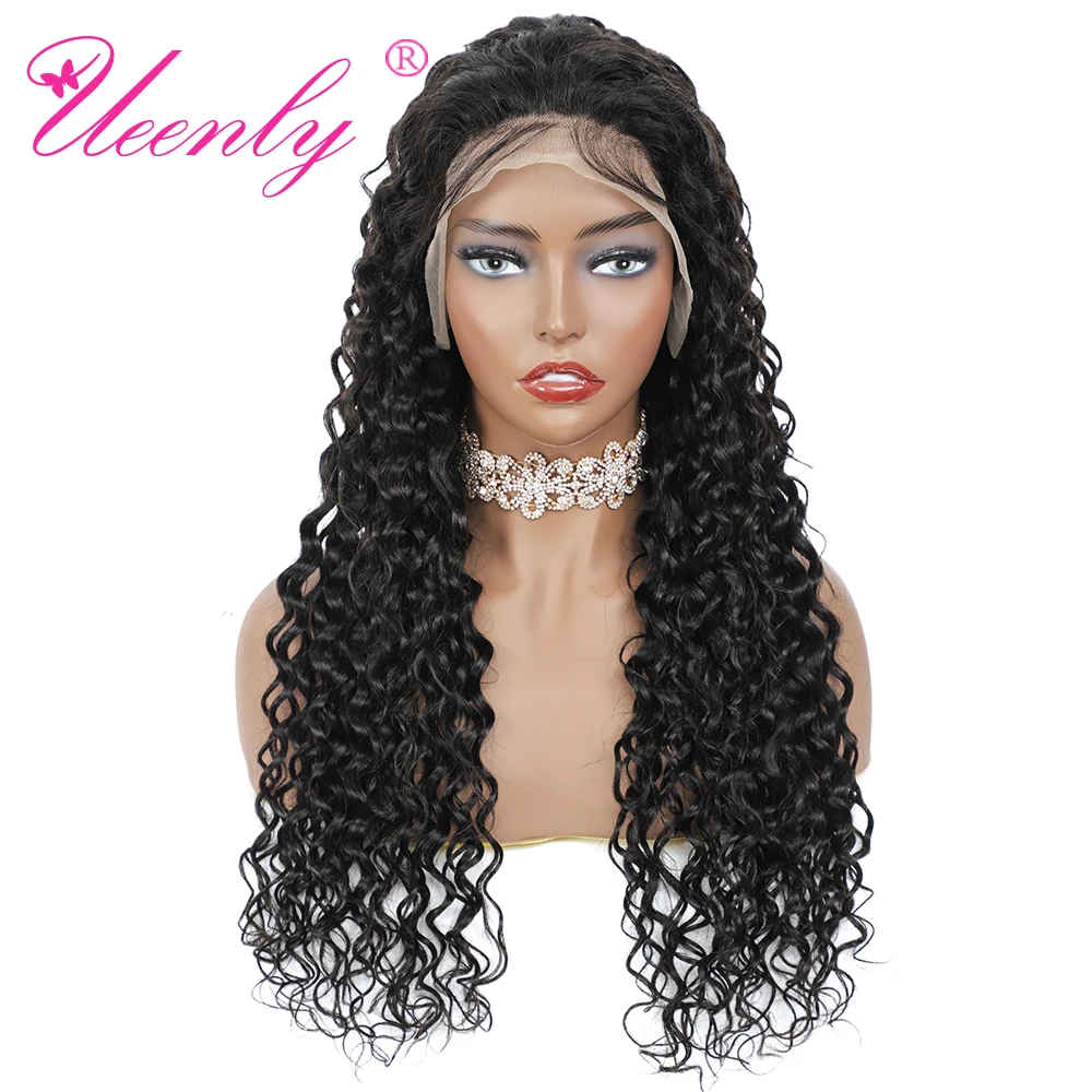 360 HD Transparent Lace Brazilian Deep Wave Frontal Wig Water Wave 13x6 Lace Front Human Hair Wigs For Women 5x5 Curly Closure