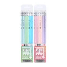 

12Pcs/Set HB Hexagonal Wooden Pencil Children's Elementary School Student Writing Unbreakable Black Core Pencils with Rubber