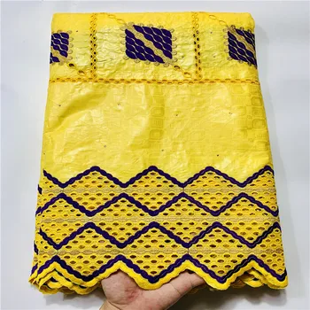 

Yellow Basin riche tissu broderie africain bazin riche fabric brocade jacquard fabric basin riche swiss voile lace high quality