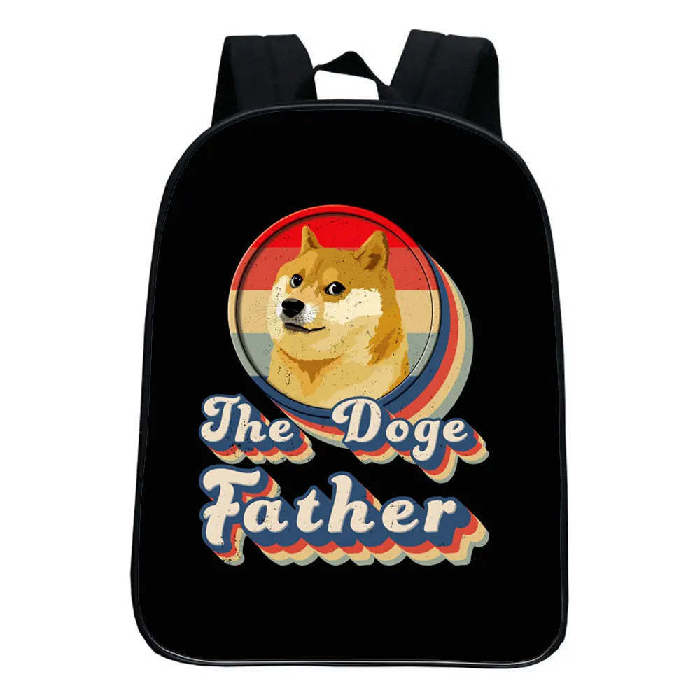 Dogecoin backpack school bag student school bag kid cartoon backpack unisex travel backpack kindergarten school bag 12 Inches