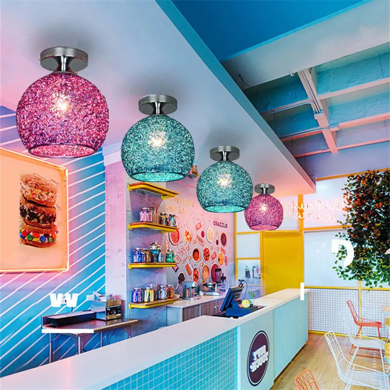Винтажный Лофт потолочный светильник разноцветные, алюминиевые E27 потолочный светильник для спальни гостиной прохода коридора ресторана бара кафе