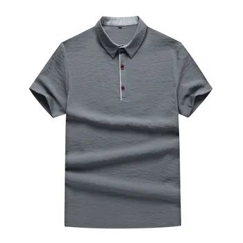 

Men Middle Age Big Size Short Sleeve T Shirt Fat Man Plus Fat plus Fat Loose Dad Pack Lapel Half Sleeve T-shirt Shirt