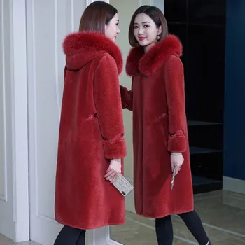 

Granule sheep sheared coat 2020 new fox fur grass composite fur one coat womens tops and blouses