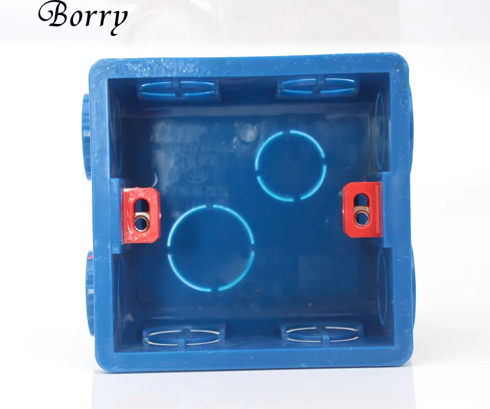 Borry регулируемая Монтажная коробка внутренняя кассета 86 мм* 84 мм* 50 мм для 86 Тип переключатель и розетка белый красный синий проводка задняя коробка