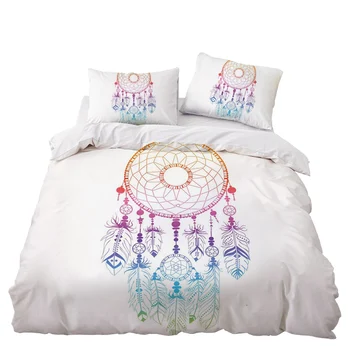 

Dreamcatcher Indian Bedding Set Bedroom Decor White Bedspread Microfiber Hypoallergenic Zipper 1PC Duvet Cover Pillowcase