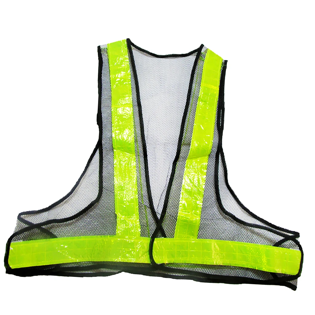 Reflective Safety Security Visibility Vest Gear Stripe Jacket Vest -Black