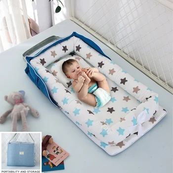 

0-12M Baby Bassinet For Bed Portable Baby Lounger For Newborn Crib Breathable And Sleep Nest