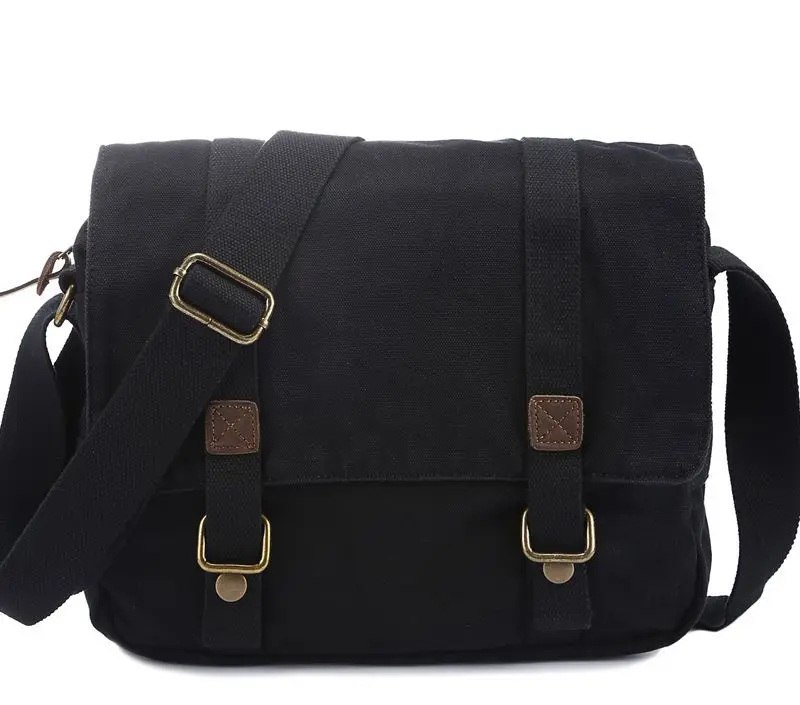

Ougger School Briefcases Men and Women Shoulder Bags Little 10Inch Khaki Canvas Leisure Style Normcore/Minimalist Crossbody Bags