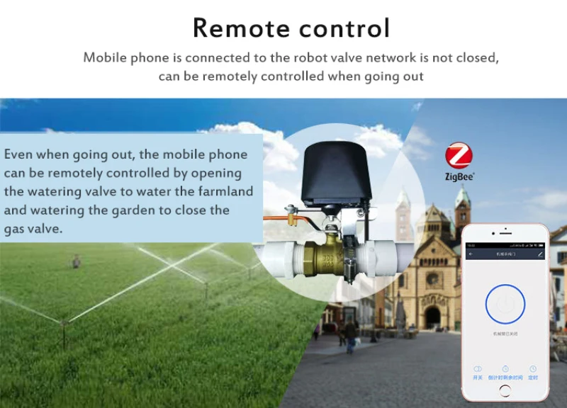 Controlador de Válvula para Água Trabalho com Alexa Tuya Smartlife Wifi Inteligente Gás Pipeline Desligamento Automático no Google Assistente Casa - 3 trabalho com alexa google assistente casa inteligente
