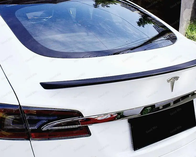 Углеродное волокно заднего крыло багажника выступ Спойлеры подходит для Tesla модель S 2012 2013