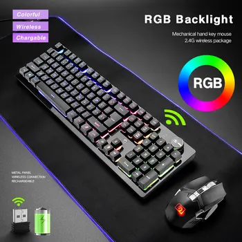 

ZoeRax Wireless Keyboard and Mouse, 2.4GHz Wireless Keyboard Mouse Combo, Chargable Computer Keyboard/Wireless Mouse