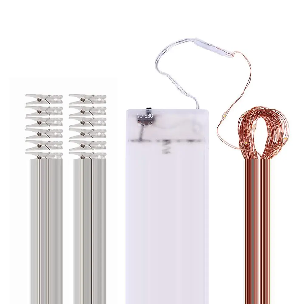 Warm White 5 м 50LED гирлянды водонепроницаемый IP44 теплый белый съемный фото клип свет для рождественской вечеринки декор спальни молодоженов - Emitting Color: Warm White