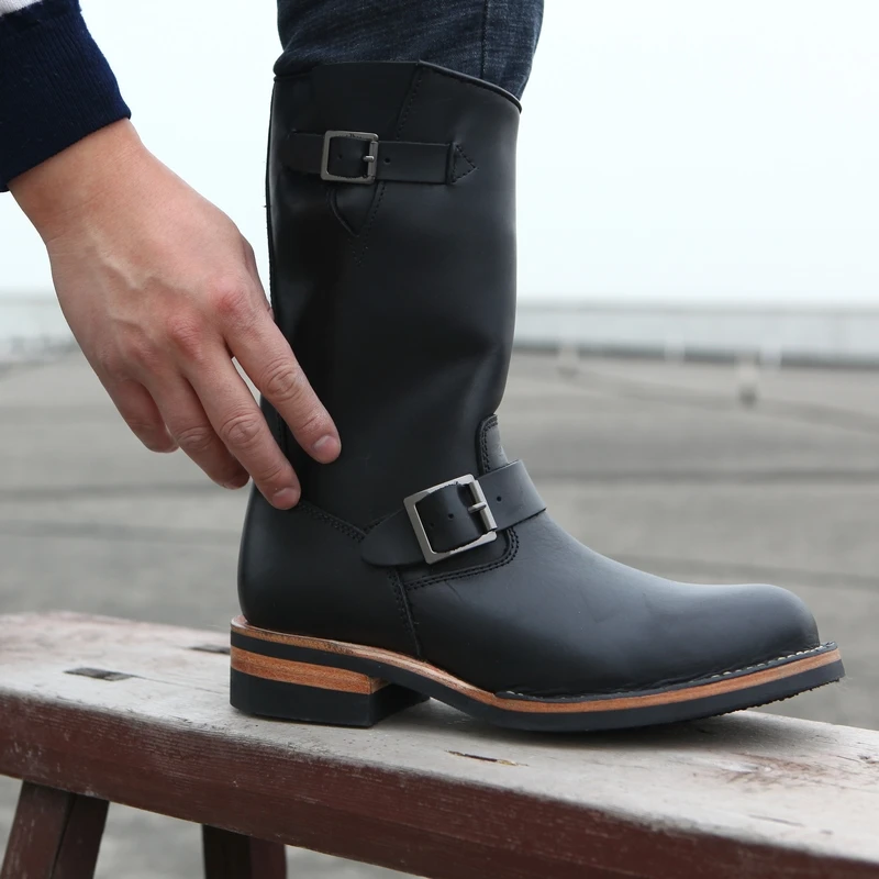 Botas altas De cuero genuino para Hombre, Zapatos De trabajo De - Main Image