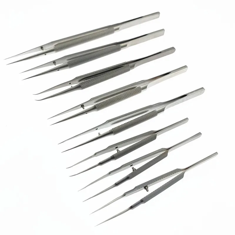 

10.5cm/14cm/16cm/18cm Stainless Steel Ophthalmic Micro Forceps Round Handle Ophthalmic tweezers eye surgical instruments