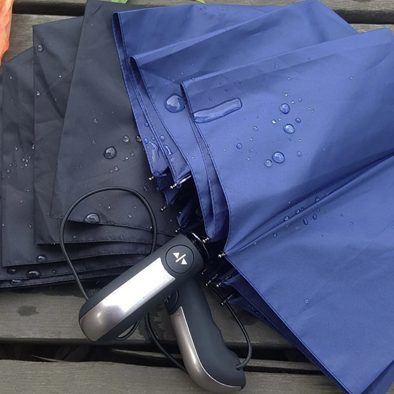 Skup 3 kolory automatyczny składany Parasol deszcz kobiety 10K Parasol mężczyźni duży Parasol czarna powłoka wiatroodporny bożonarodzeniowy prezent