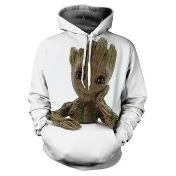 

Off white groot Guardians of the Galaxy Hoodies groot Sweatshirt 3D cartoon Print Funny Streetwear casual Hooded Men clothing