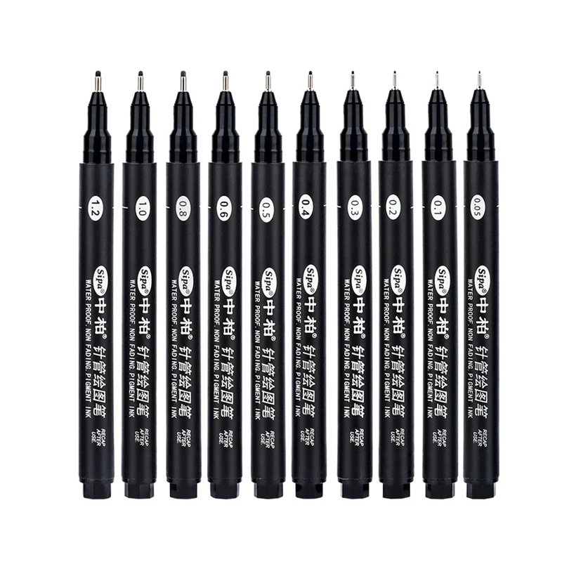 Sipa 8pcs Black Thin Liner Pens Mini Liner Fineliner Drawing Pens For  Artist Illustration Technical Drawing Office Documents - Ballpoint Pens -  AliExpress