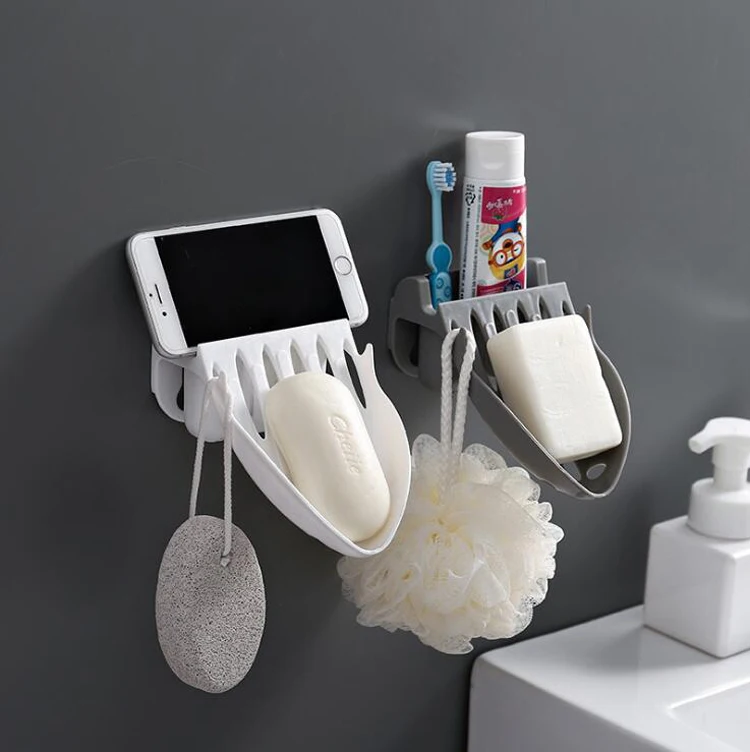 

2pcs Bathroom Shower Soap Box Dish Storage Plate Tray Holder Case Soap Holder Bathroom Tray Accessories Box Shelf Wall Dishes
