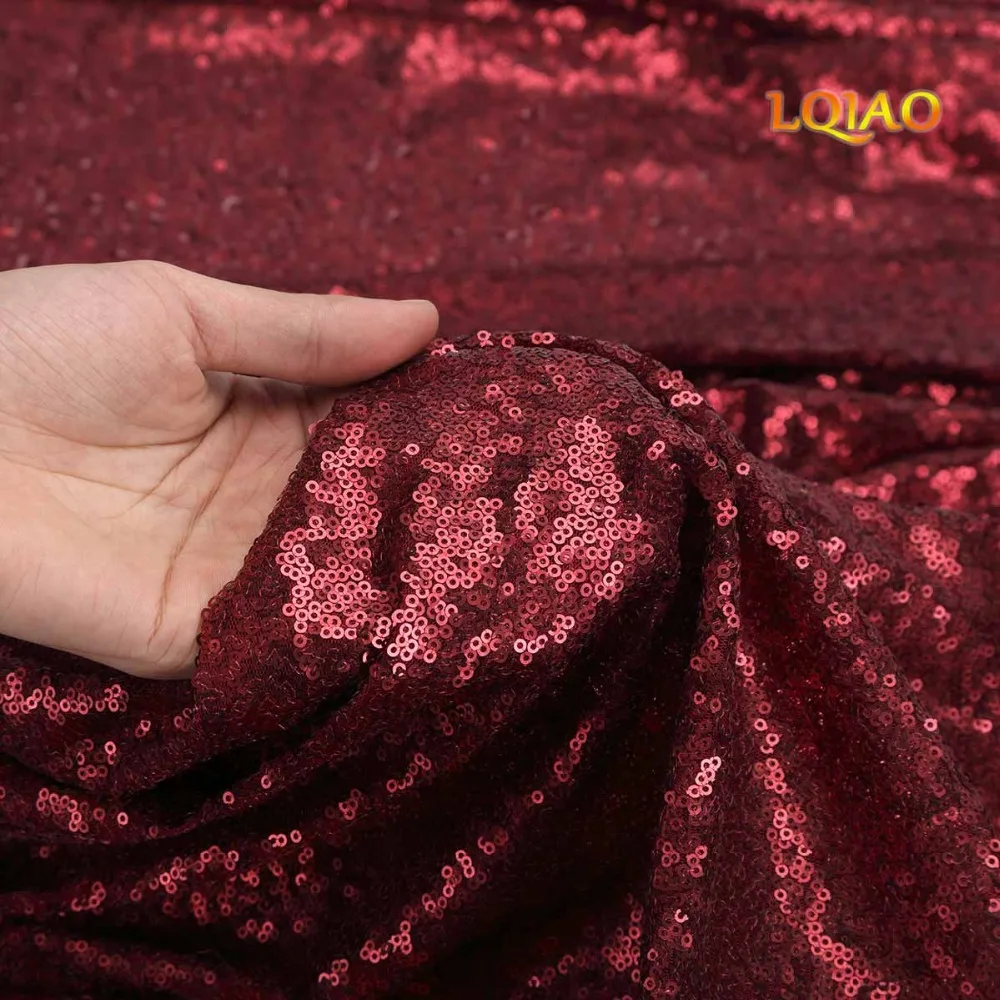 Burgundy Sequin Curtain Backdrop-007