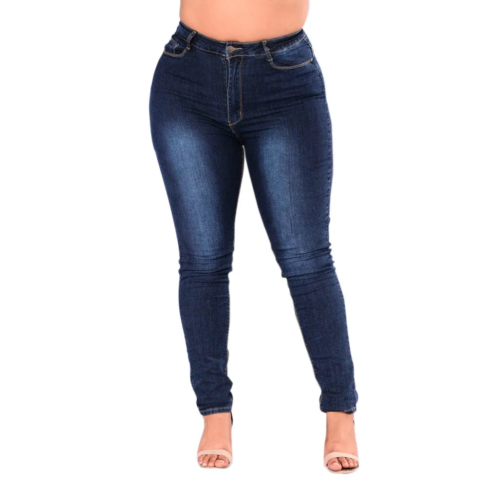 Черные вельветовые Теплые джинсы из альпаки с высокой талией, обтягивающие джинсы, зимние узкие брюки, женские обтягивающие джинсы, черные тянущиеся джинсы большого размера - Цвет: Синий
