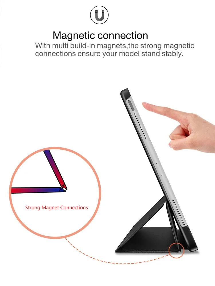 Чехол Funda для iPad Pro 12,9 чехол для Apple iPad 12," Магнитный умный чехол+ Защитная пленка для экрана