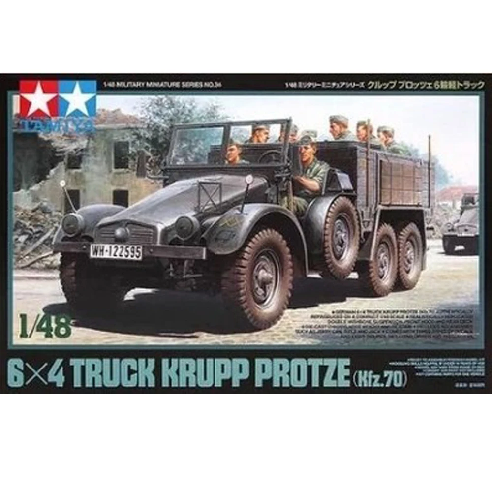 

Tamiya 32534 1/48 немецкий 6x4 грузовик Krupp Protze (Kfz.70) Военная хобби игрушка пластиковая модель набор для сборки подарок для мальчика