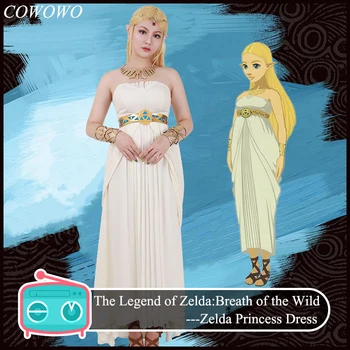 

Anime! Game The Legend of Zelda:Breath of the Wild Zelda Princess White Dress Lovely Uniform Cosplay Costume Free Shipping
