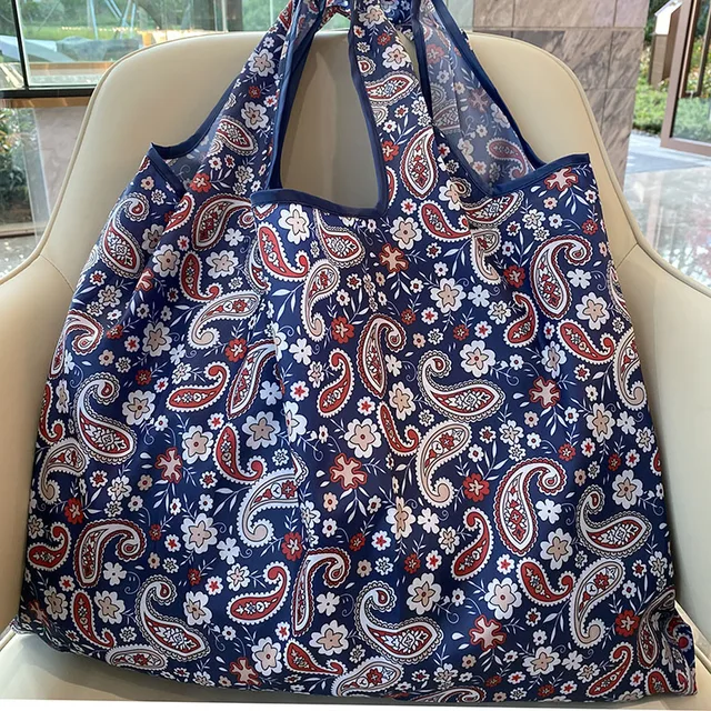 Large Size Reusable Shopping Bag Grocery Bag Oxford Cloth Environmental Protection Bag Travel Shoulder Bag Lady's Tote Bag 22032