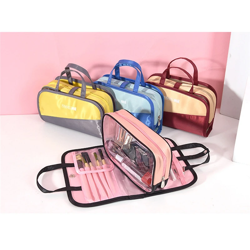 

Cosmetic Organiser Stylish Brush Pouch Makeup Bags Portable Makeup Case Toiletry Wash Bag 2 in 1 Makeup Pouch For Women Girls