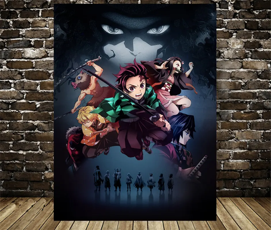 

Kimetsu No Yaiba canvas poster Japanese anime game poster mural home decoration canvas painting cuadros decoracion dormitorio