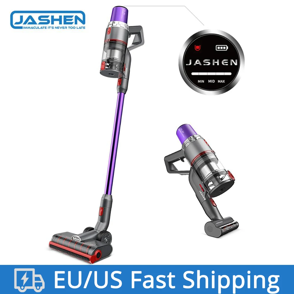 US $176.61 JASHEN V16 Handheld Vacuum Cleaner 350W Max 22KPA Suction Up To 40 Mins Run Time LCD Display Low Noise Cordless Stick Wall Mount
